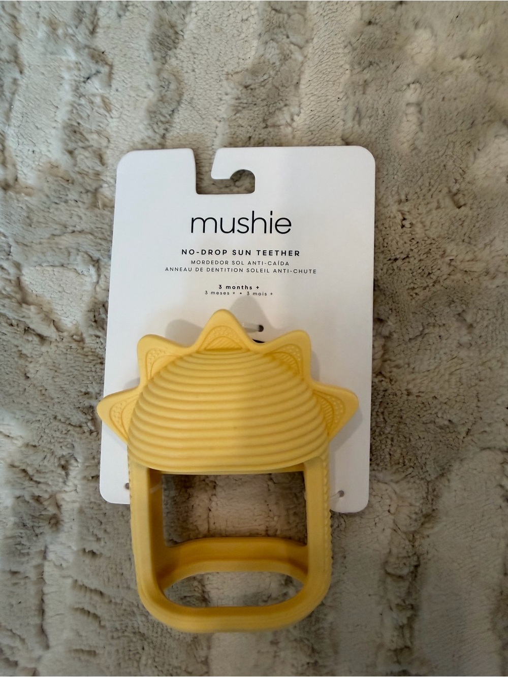 Mushie Yellow No-Drop Sun Teether for Babies